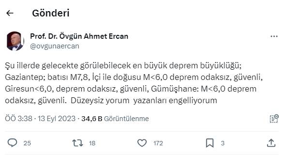 Ünlü deprem profesörü Ahmet Ercan 7,8 büyüklüğünde deprem beklediği şehri açıkladı 7